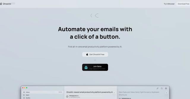GhostAI - Automate your emails with a click of a button.