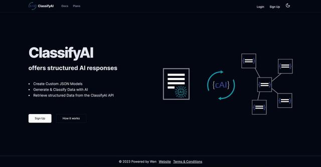 ClassifyAI - ClassifyAI is a platform that enables users to create, generate, and classify JSON models using OpenAI's API.