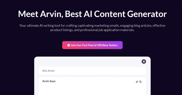 Arvin - The all-in-one AI resume and cover letter writer