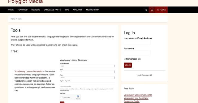 Polyglot Media - Create comprehensive English lesson plans effortlessly