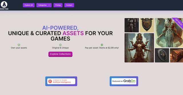 AssetsAI - AssetsAI is a unique AI-powered game asset library that provides users with original and unique game assets.