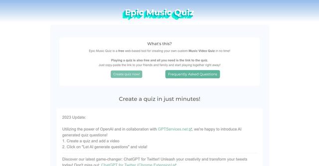 EpicMusicQuiz - Music video quiz creation and playing.