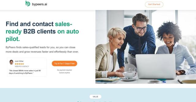 BYPEERS.AI - Speeds up sales prospecting, aiding deal closure.