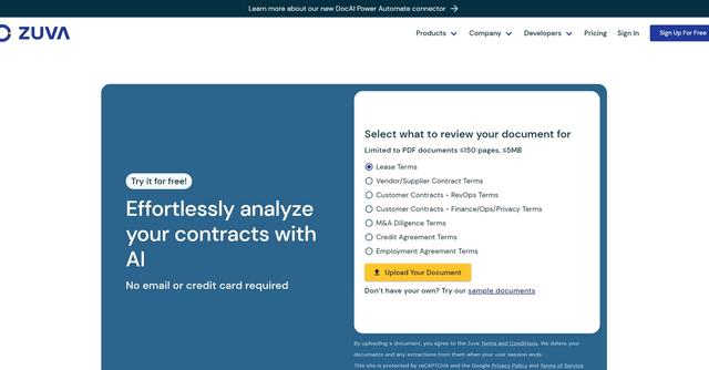 Zuva - Contract analysis and insight generation.