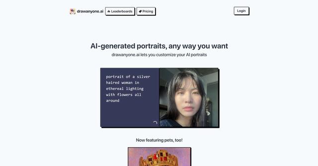 Drawanyone - Drawanyone.ai is an AI-based tool that allows users to generate unique AI portraits of anyone using a combination of photos.
