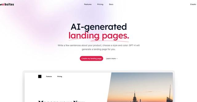 Waibsites - AI-generated landing pages using GPT 4