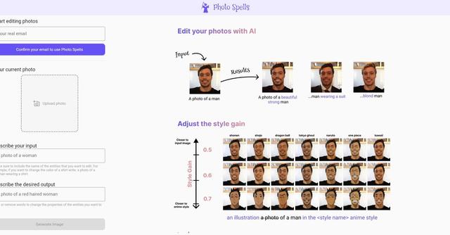 Photospells - Photo Spells is an AI-powered photo editing tool that enables users to edit photos professionally without requiring extensive knowledge of photo editing.
