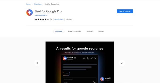 Bard for Google Pro - Bard for Google Pro - the revolutionary AI-driven Chrome extension to simultaneous access Bard AI results along your regular google search results. Supports conversational chats, dark mode and multiple search engines.