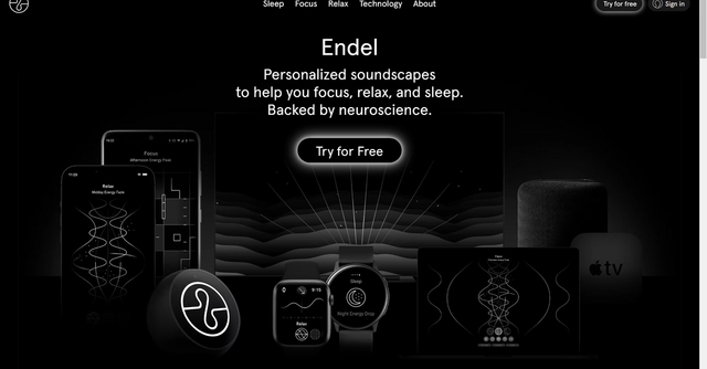 Endel - Custom soundscapes for focus, relaxation & sleep.