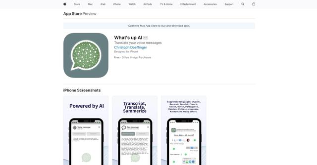 What's up AI - Translate your voice messages - designed for iPhone