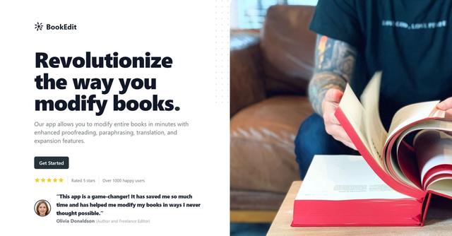 BookEdit - Comprehensive book modification solution with proofreading, paraphrasing, and translation.