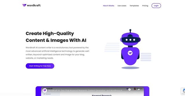 Wordkraft AI - Wordkraft AI is an advanced AI-powered content generator web application that enables users to quickly and effortlessly create high-quality blog posts, social media content, digital marketing materials, and more.