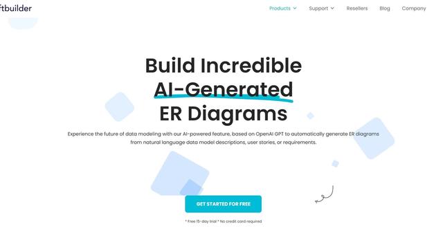 ERBuilder - Generative AI-powered data modeling tool for creating and updating ERDs.