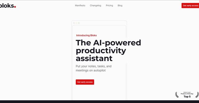 Bloks - Productivity assistant automating note-taking, organization, and reminders.
