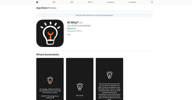 AI Why - AI Why? is a free educational app designed for iPhones, iPads and iPod touches that offers users simplified explanations of complex topics, vocally answering their questions in an easy-to-understand manner.