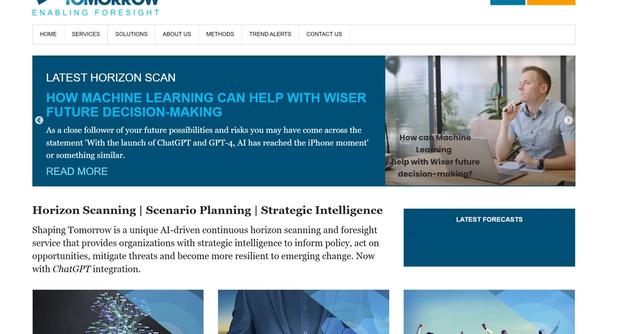 Shaping Tomorrow - AI-driven horizon scanning and foresight service for strategic intelligence.