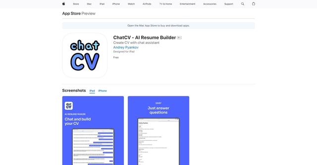Chat CV - Create your CV by just chatting