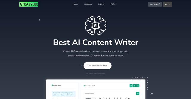 AIEasyUse - AI Content & Image Generator, Chatbot, AI Code, Speech to Text