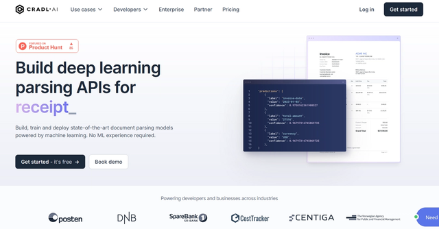 Cradl AI - Build accurate document parsing models using deep learning.