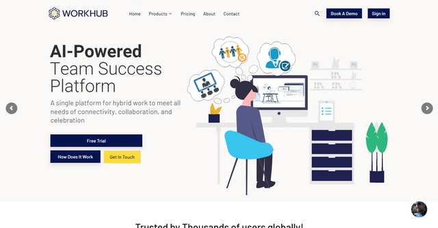 WorkHub - AI-driven team communication, collaboration, recognition, & reward platform.
