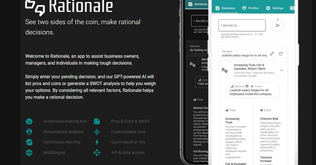 Rationale - AI-powered app to help entrepreneurs & managers make decisions