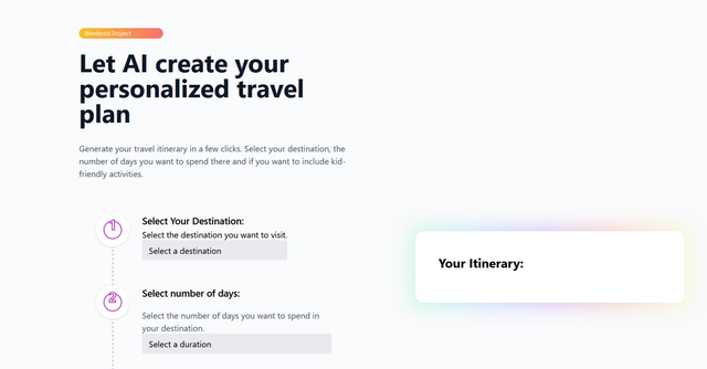 Travel Plan AI - Let AI create your personalized travel plan