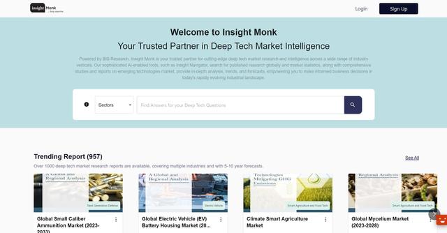 Insight Monk - Insight Monk is a comprehensive market intelligence platform that focuses on deep tech industries.