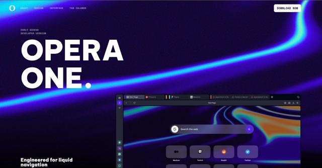 Opera One Browser - Opera One is a redesigned browser, currently in early-access developer version, that offers a liquid navigation experience with a focus on modular design and AI-powered web services.