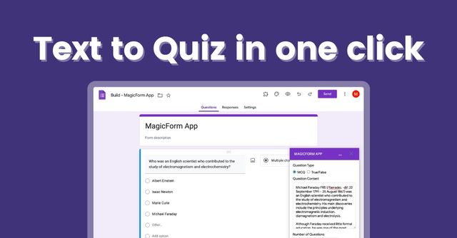 Magic Form - Text to Quiz in one click.