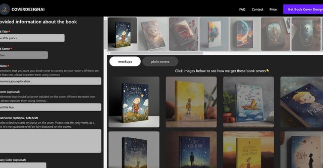 CoverDesignAI - Tailored design inspiration, creative prompts, and commercial usage permissions, the tool empowers users to create compelling visuals that attract readers and effectively represent their stories.