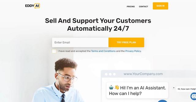 Eddy AI - Eddy AI is an AI-powered chatbot that automates sales and customer support