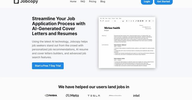 Jobcopy - Craft Your Resume & Cover Letters with Jobcopy
