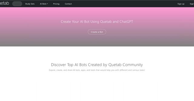 Quetab - Easily create and share AI and ChatGPT bots and apps with Quetab's bot builder