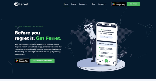 Ferret - Spot high-risk/promising opportunities with exclusive relationship intelligence.