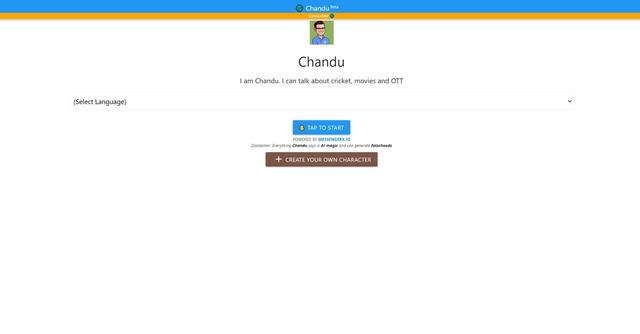 Chandu - Recommends content for cricket, movies & OTT platforms.