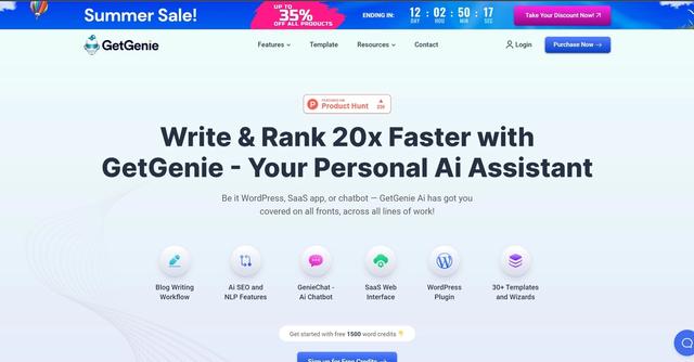 GetGenie Ai - Your Personal Ai Assistant to Write & Rank 20x Faster!