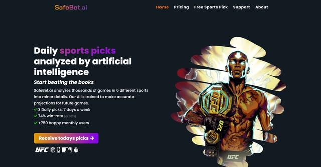 Safebet - Safebet is an AI-powered sports picks platform that provides daily analyzed picks for various sports.