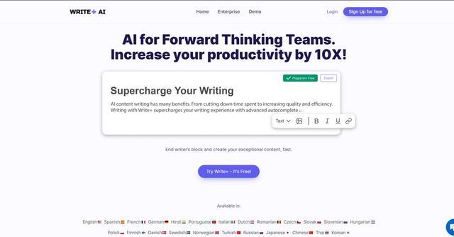 Writeplus - WritePlus is an AI-powered writing assistant designed to make professional writing accessible to everyone.