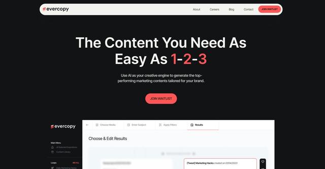 Evercopy - Automated platform for marketing content creation.
