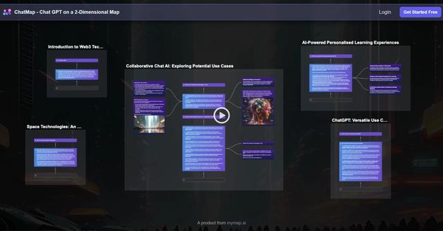 ChatMap - Chatmap is an AI tool that uses Chat GPT-2D to allow users to interactively navigate branching AI conversations.