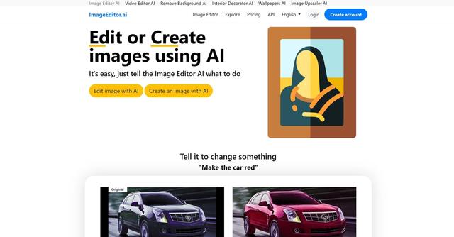 Imageeditor.ai - AI-powered image editor capable of creating and transforming images via simple commands.