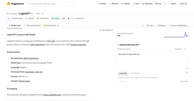 LightGPT - Designed to generate text in response to prompts with specific instructions, following a standardized format.