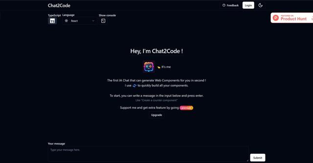 Chat2Code - Transform Your Words into Components!