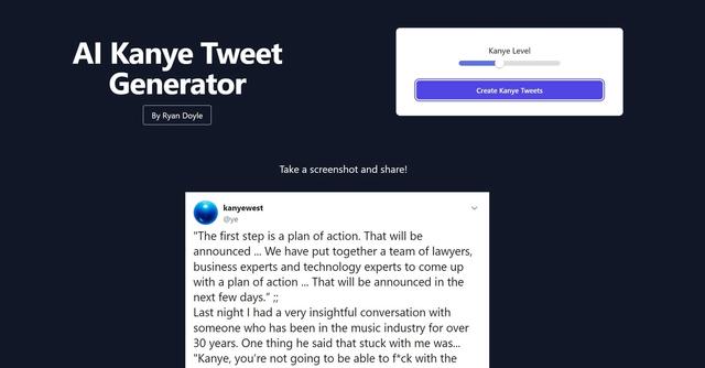 Kanye Tweet Generator - Generate Kanye West-style tweets with Kanye Tweet Generator.