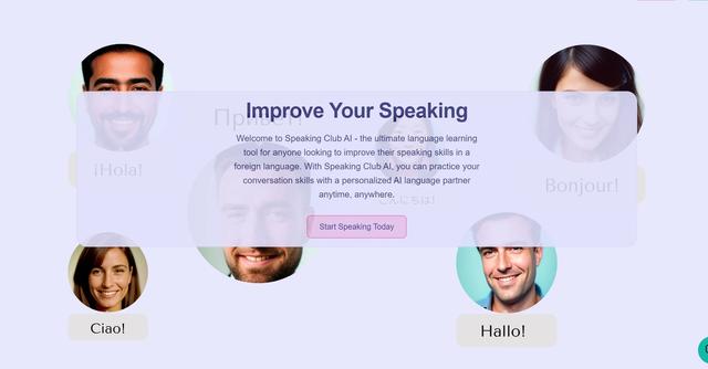 Speaking Club AI - Speaking Club AI is an AI-powered language learning tool that helps users enhance their speaking skills in foreign languages by providing a personalized AI language partner for conversation practice.