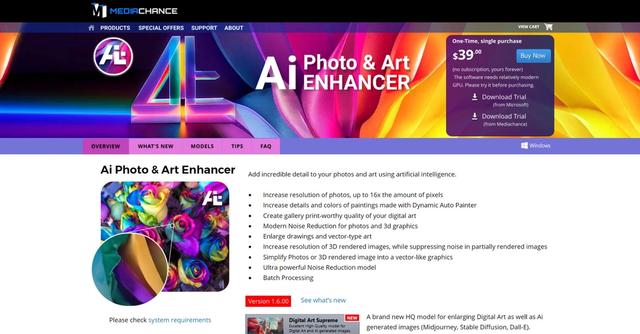 Mediachance - Mediachance is an advanced software tool that uses artificial intelligence algorithms to enhance the quality, resolution, and details of digital images, photos, and artwork