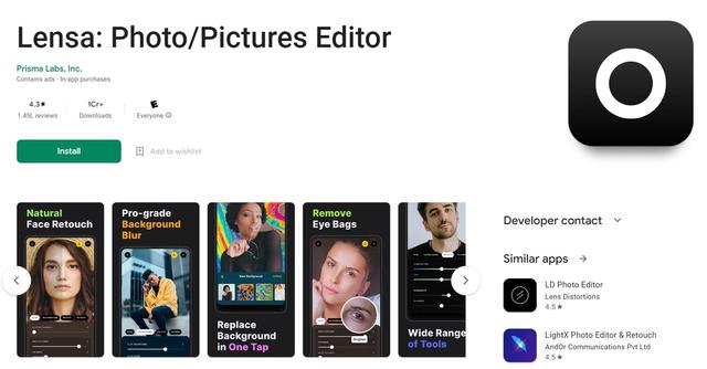 Lensa - Selfie & photo editor with filters, effects & blur remover for perfect pics