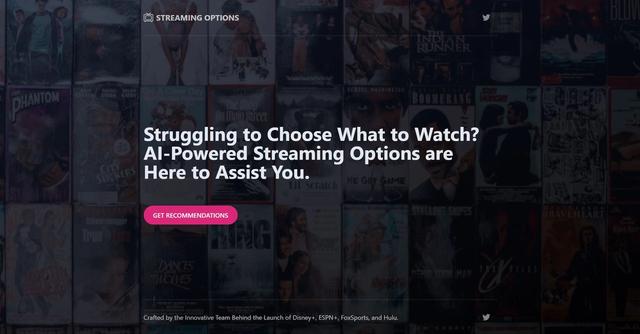Streaming Options - Streaming Options is an AI-powered tool that provides personalized recommendations for viewers who are unsure of what to watch.