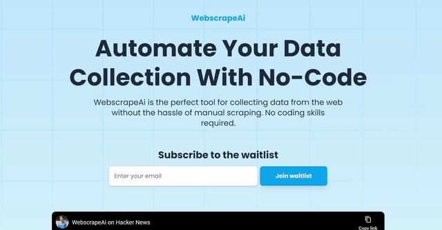 WebscrapeAi - WebscrapeAi is the perfect tool for collecting data from the web without the hassle of manual scraping. No coding skills required.