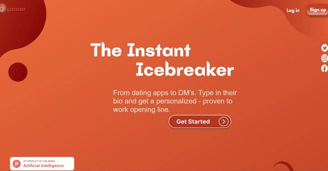 Opener - Opener is an AI-powered tool designed to help users break the ice in conversations, particularly in dating apps and direct messages.